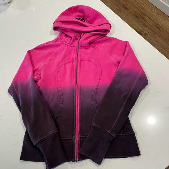 lululemon athletica Tops - LULULEMON SCUBA HOODIE 8 PARIS PINK BLACK SWAN DIP DYE OMBRE